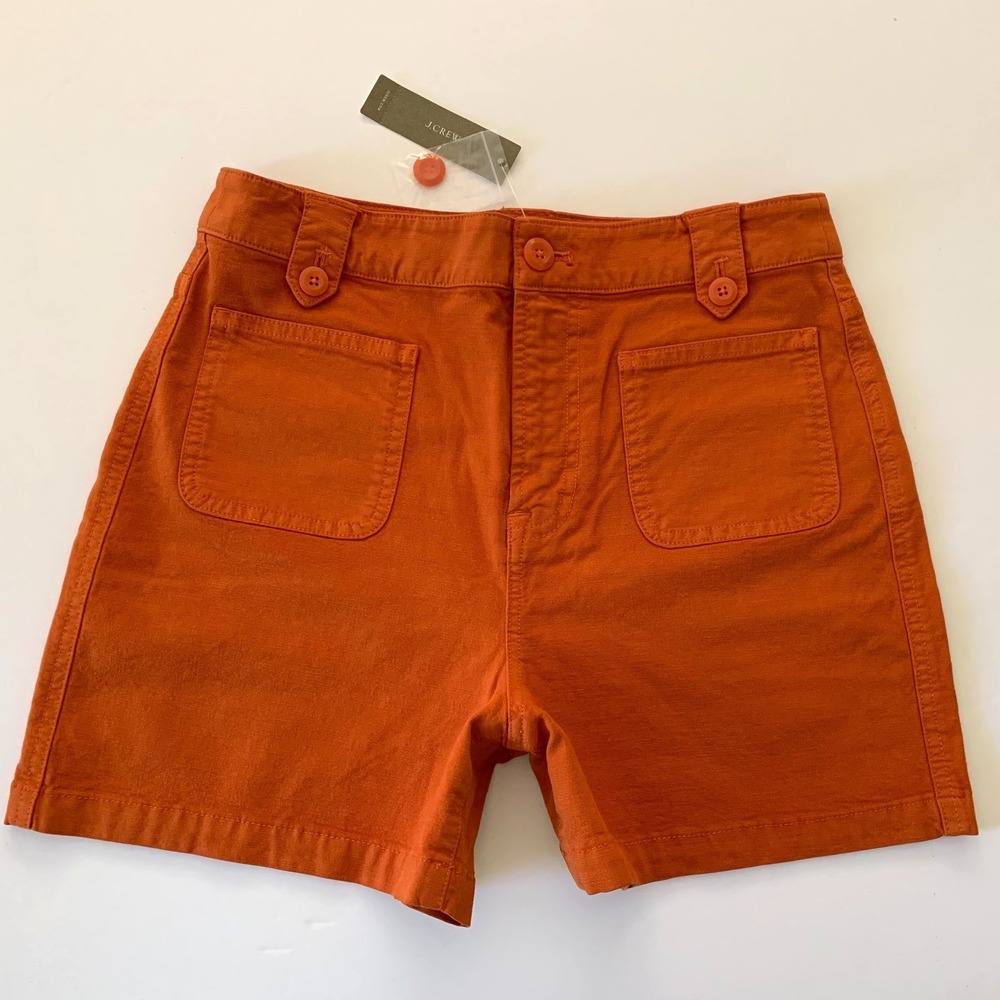 NWT J‎ Crew Womens High Rise Shorts 3.5" inseam sz 2 Burnt Orange Pockets AM948